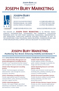 Business Card - Joseph Bury Marketing (Public Sector)